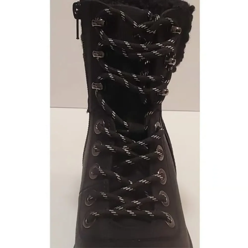 Steve Madden Keystone Faux Fur Trim Lace-Up Boot